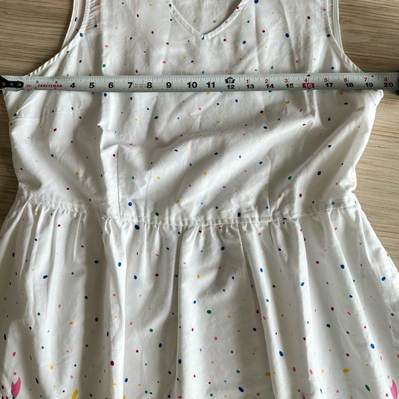 Lanz of Salsburg // Cotton White Long Dress V Neck Sleeveless Floral Size M - Picture 11 of 13